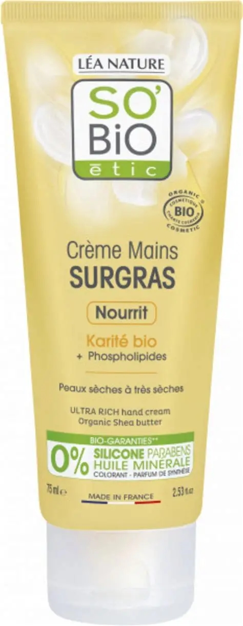 So’Bio Étic Crème Mains Surgras Nourrissante Karité BIO – 75 ml