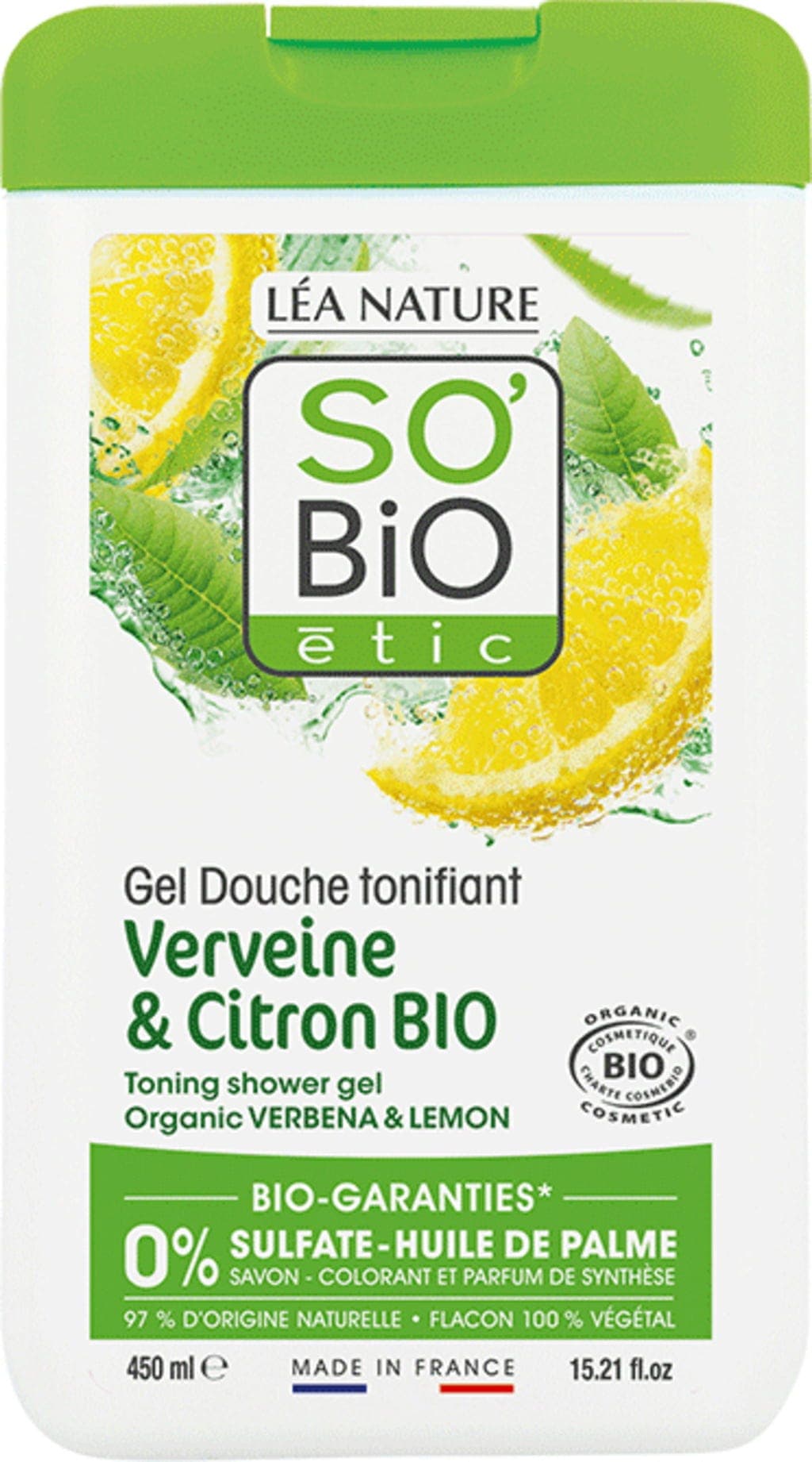 So’Bio Étic Gel Douche Tonifiant Verveine Citron BIO – 450 ml