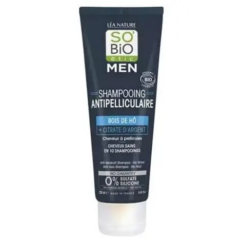 So’Bio Étic Men Shampooing Antipelliculaire Bois de Hô BIO & Citrate d’Argent – 250 ml