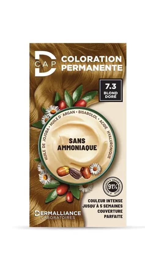 D-Cap Coloration Permanente 7.3 Blond Doré Sans Ammoniaque