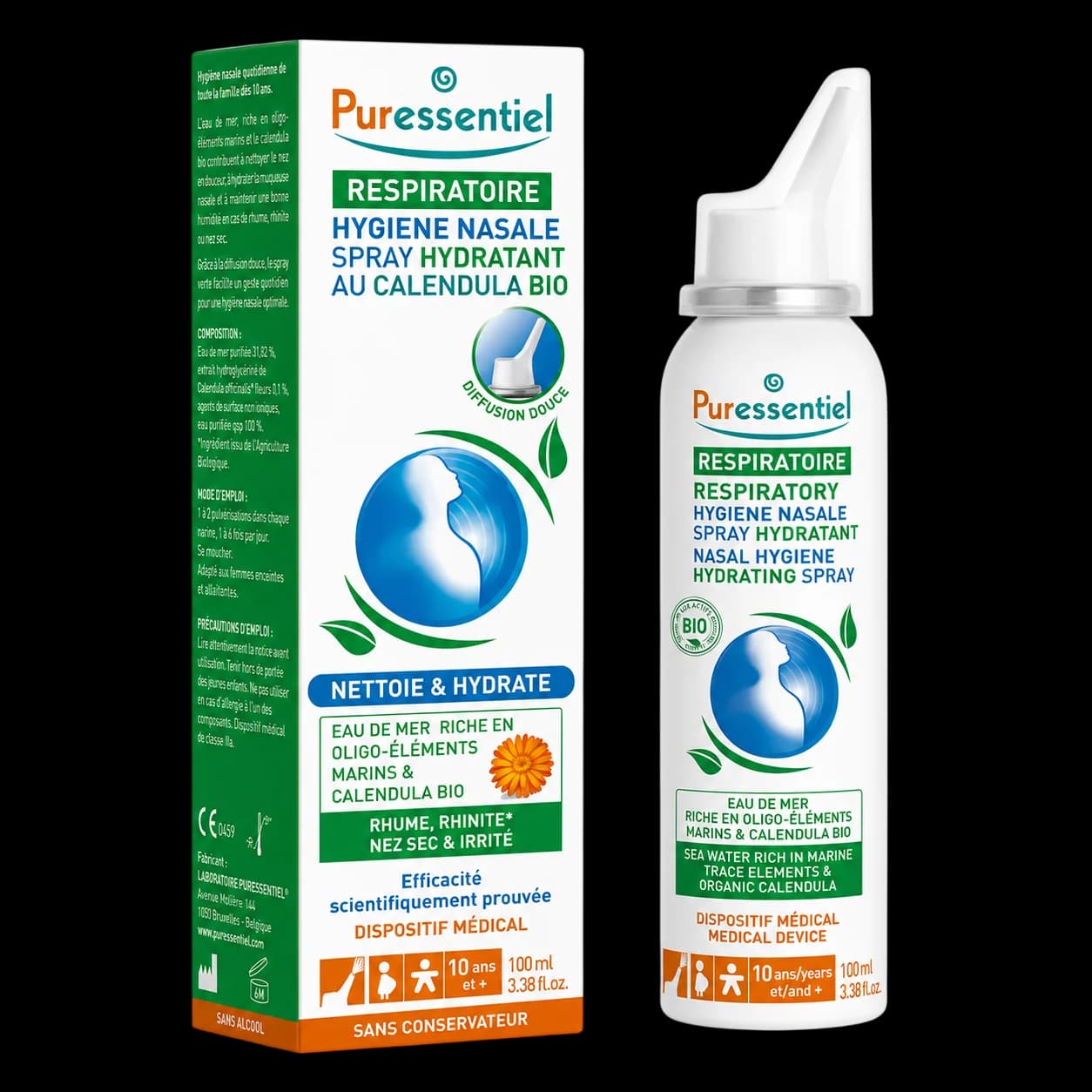Puressentiel Respiratoire Spray Hydratant Hygiène Nasale au Calendula Bio