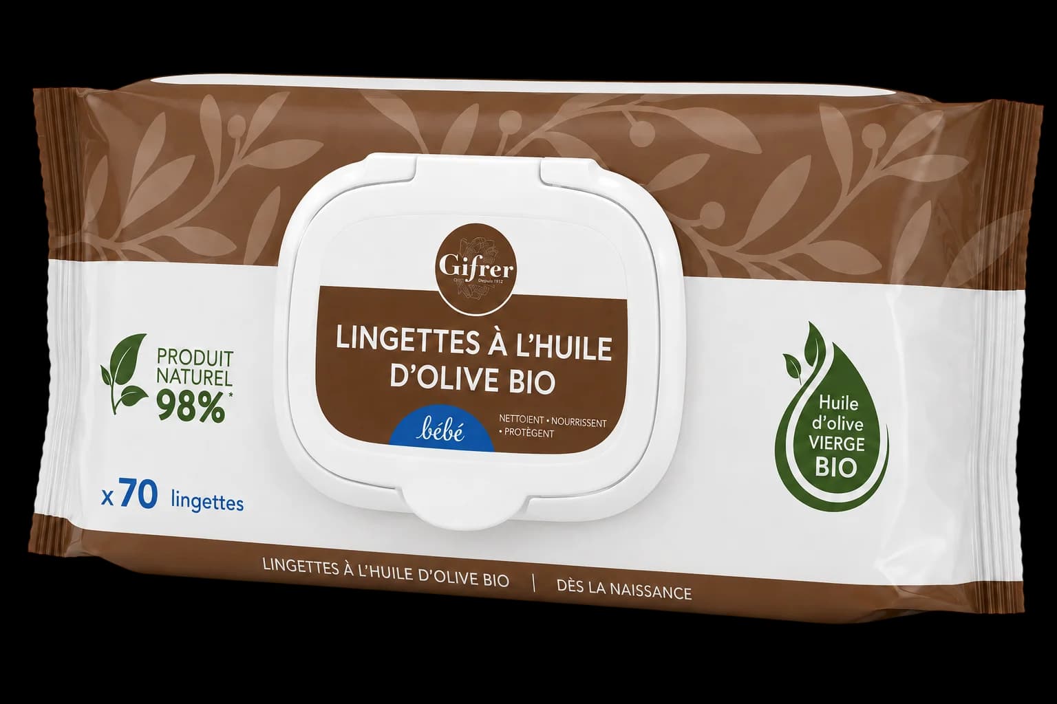 Gifrer Bébé Lingettes à l'Huile d'Olive Bio