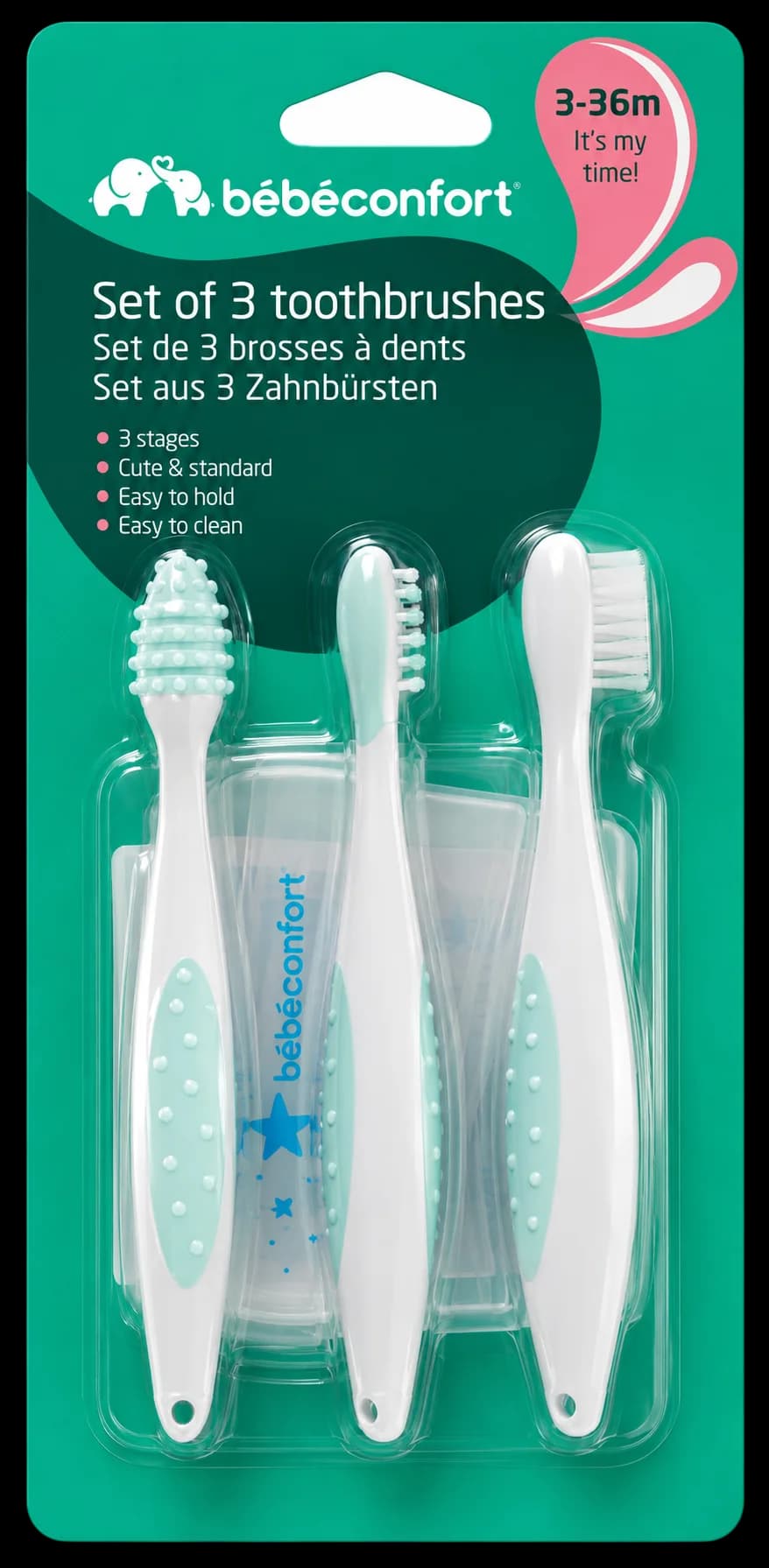 Bébé Confort Set de 3 Brosses à Dents Évolutives
