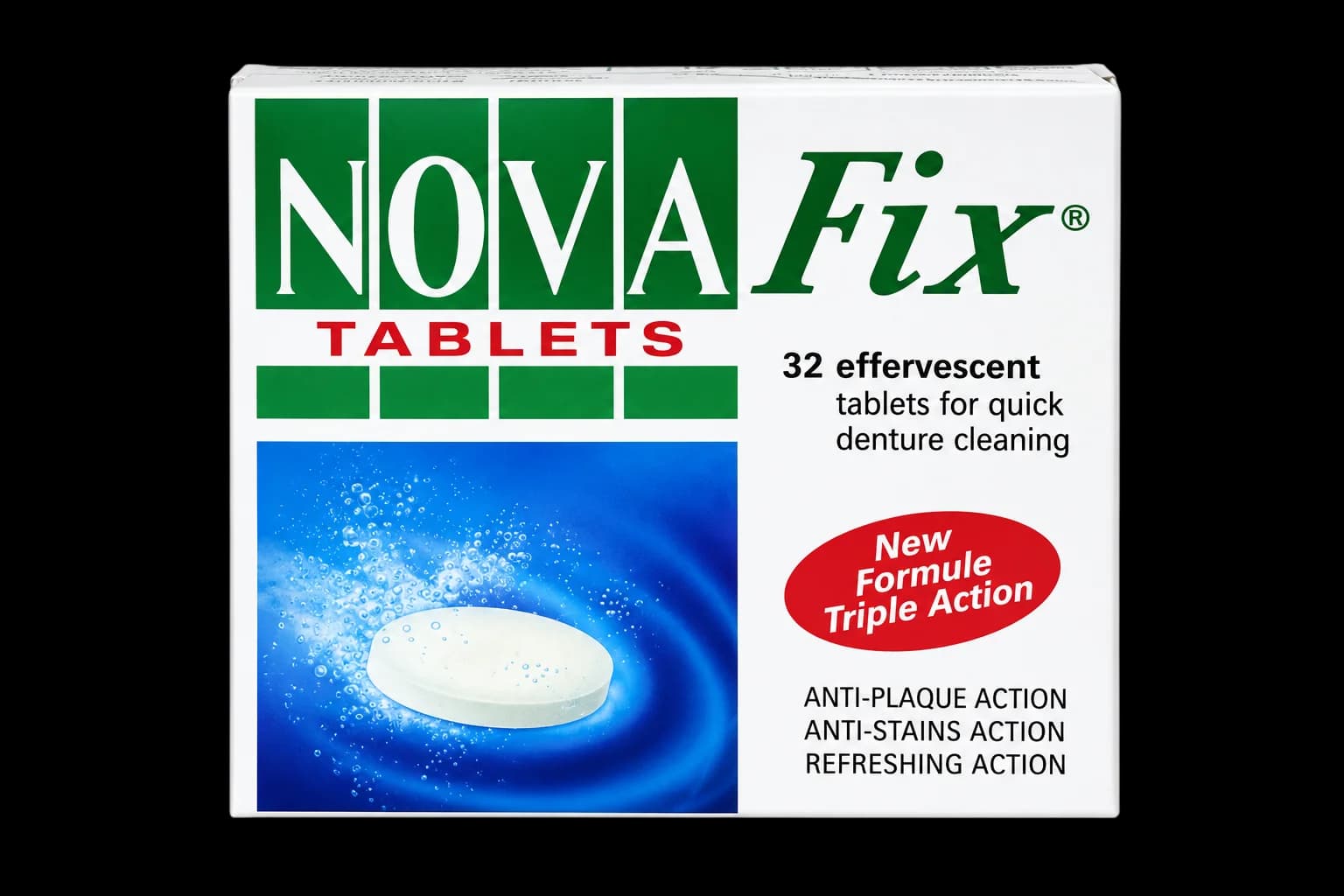 Nova Fix Tablettes Nettoyantes Effervescentes pour Appareils Dentaires