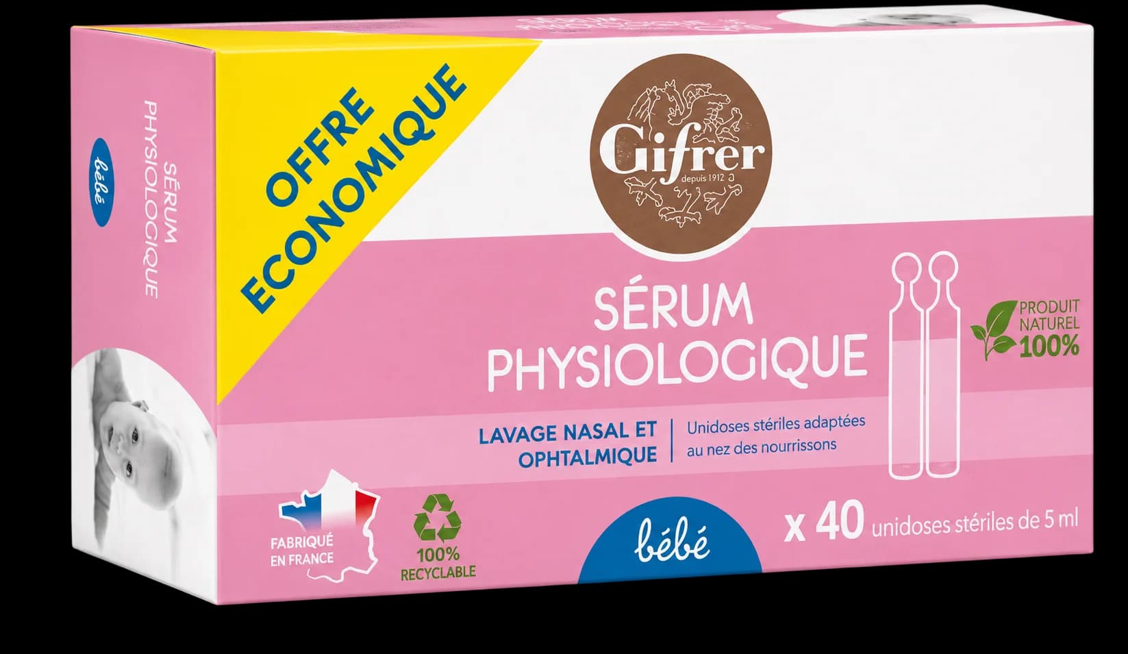 Gifrer Sérum Physiologique Bébé Offre Économique 40 Unidoses