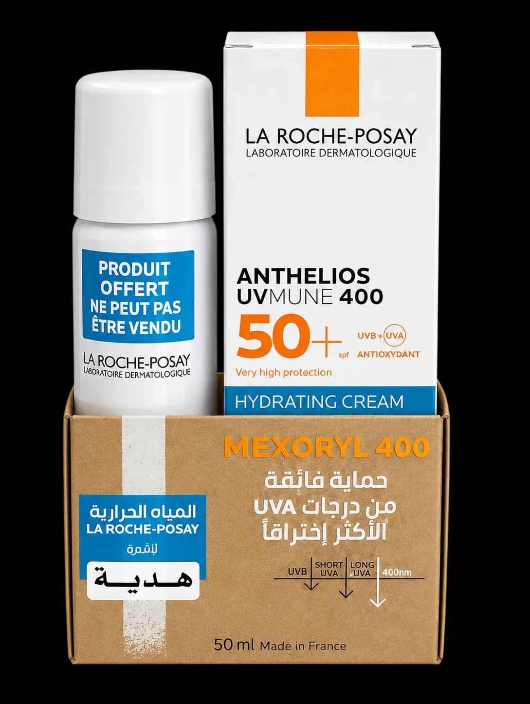 Offre La Roche-Posay Anthelios UVMune 400 Crème Hydratante SPF 50+ 50ml + Eau Thermale Offerte