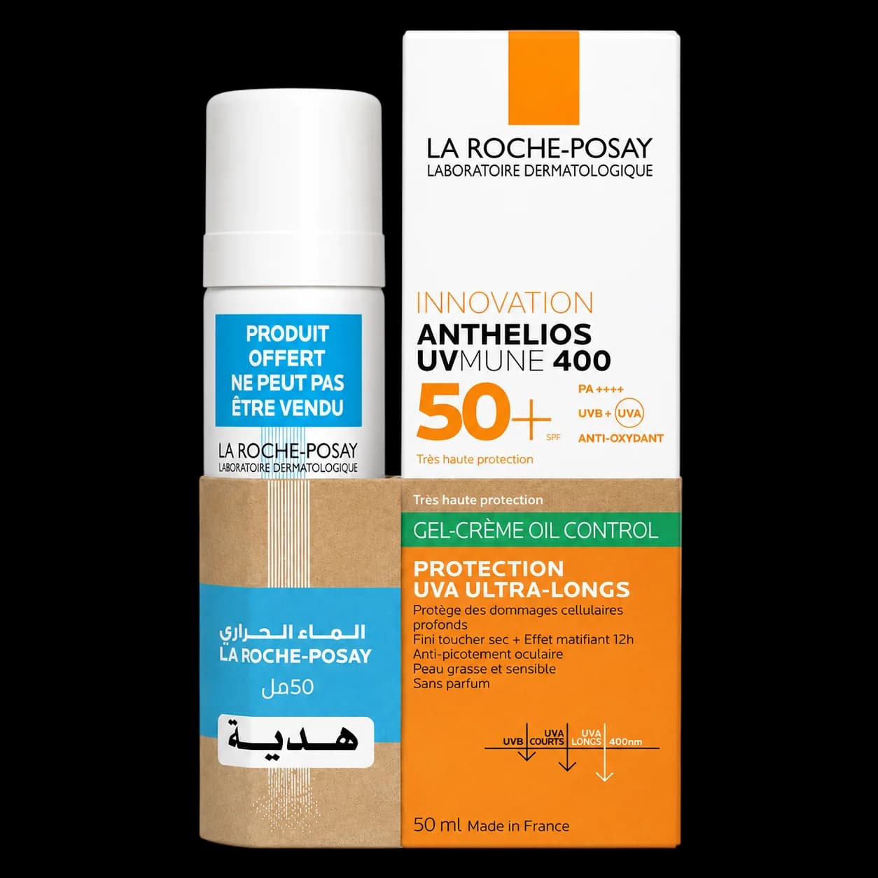 Offre La Roche-Posay Anthelios UVMune 400 Gel-Crème Oil Control SPF 50+ 50ml + Eau Thermale Offerte