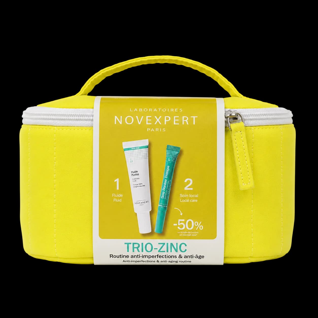Offre Novexpert Trio-Zinc Fluide Pureté 30ml + Stop Bouton Express 7ml + Trousse Offerte